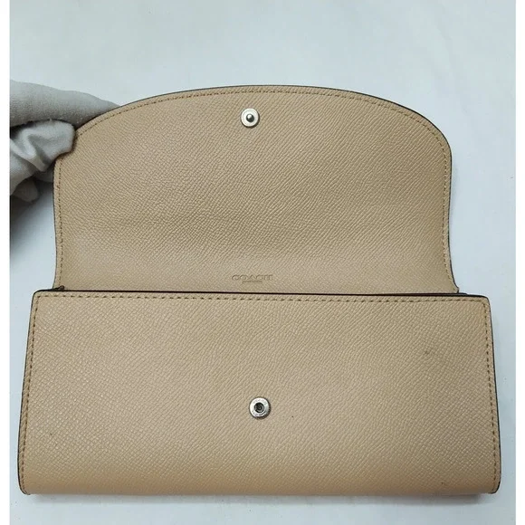 Coach Gold Leather Glitter Credit Card Bifold Wallet - Picture 9 of 16